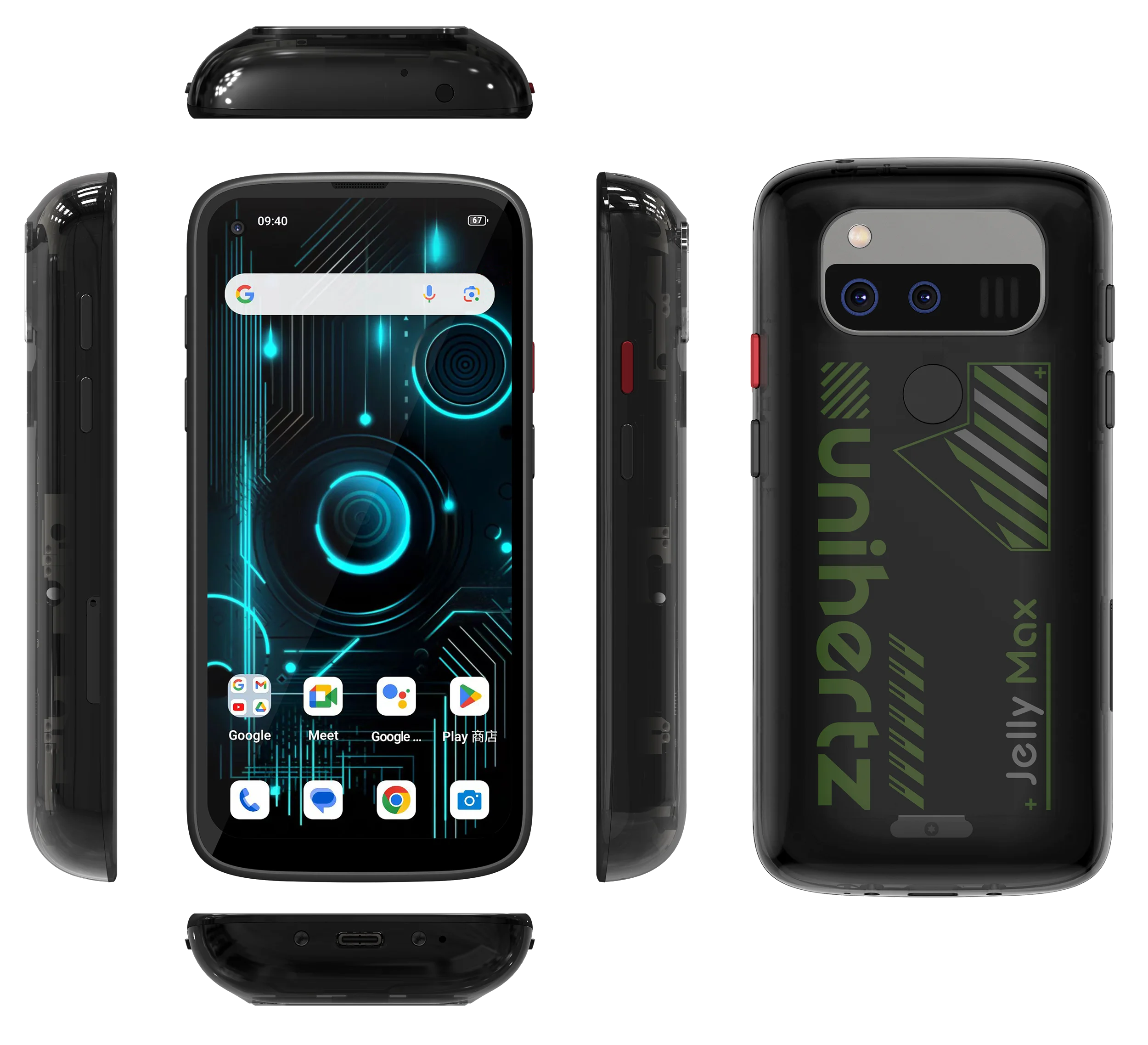 Unihertz Jelly Max Mini Smartphone 5G Android 14 Dimensity 7300 CPU 24GB 256GB 100MP 32MP Camera 4000mAh Battery 5.05" Screen