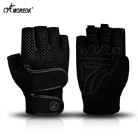 MOREOK Workout Gloves Gym Gloves for Man Women Wrist Guard Sports Dumbbell Riding Non-Slip 3MM Gel Pad Bodybuild Fitness Gloves 1
