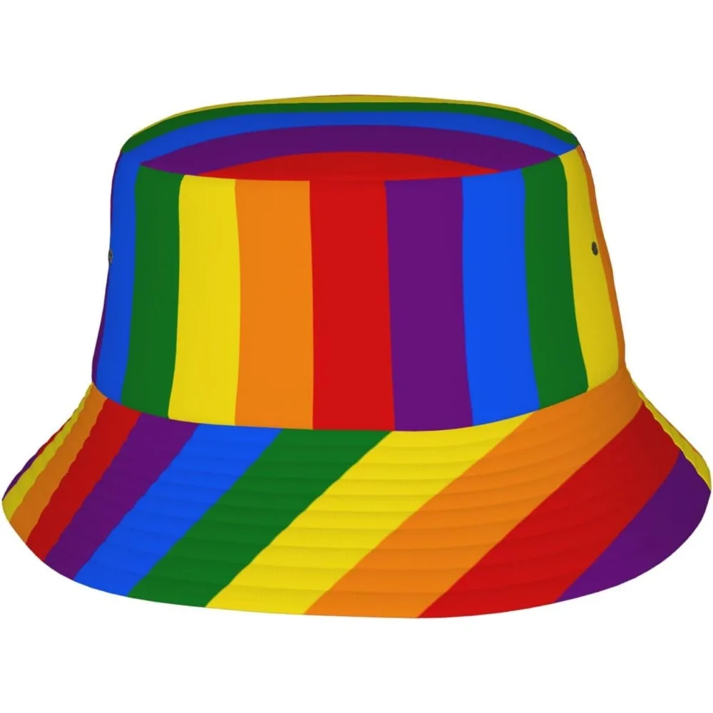 

Gay Pride Rainbow Fisherman Cap Hip Hop Gorras Unisex Lgbt Flag Printing Bucket Hat Outdoor Gardening Beach Hiking Fishing Caps