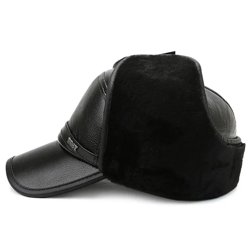 New Winter Thicken Leather Baseball Cap Adjustable Casquette Warm Caps Retro Bone Dad Hat For Men 59ccccd0f8a43c3642910932
