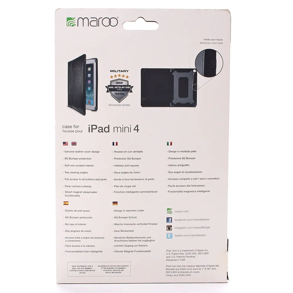 

For Maroo leather protective tablet cover PoiPad mini 4-case protective film case