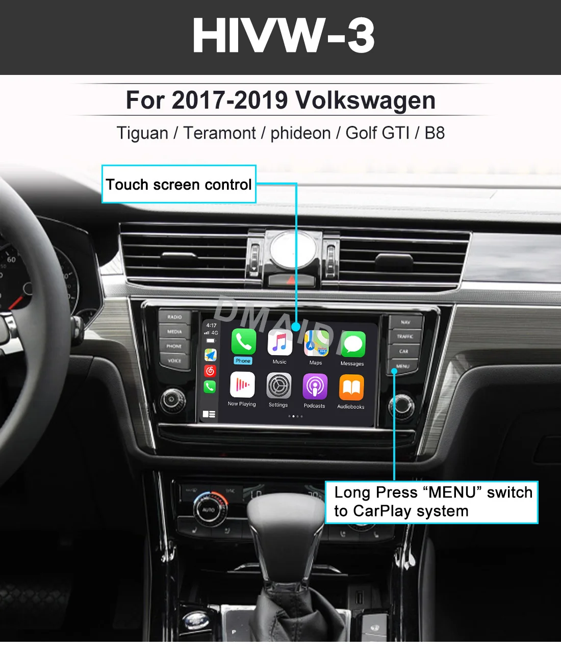 Wireless Carplay Decoder Android Auto Module Box For Volkswagen VW Polo Golf Touareg Tiguan Teramont Passat -