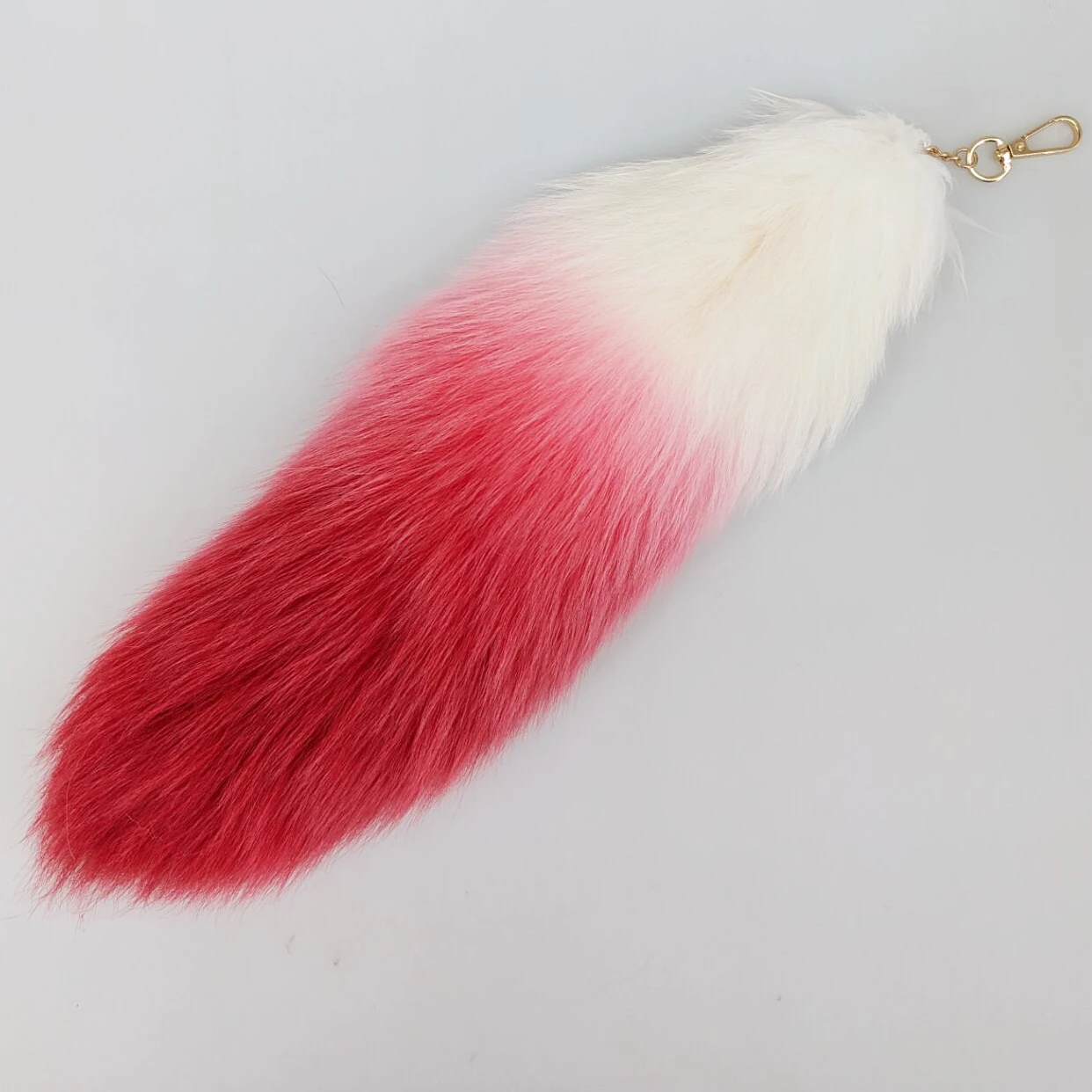 Luxurious Natural Fox Fur Tail Keychain - Chic Y2K Fashion Accessory, 40 cm
