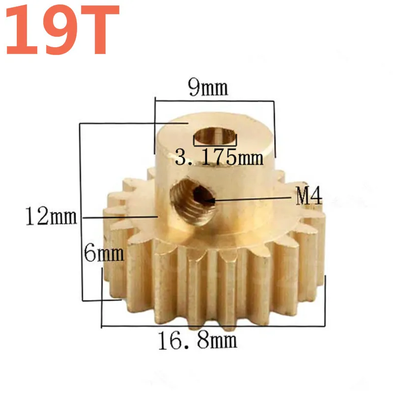 Шестерня двигателя 11179 19T, металлическая латунная Шестерня HSP, бронтозавр, запчасти для радиоуправляемых моделей 1/10, электрический багги 94107 Pro XSTR Hobby Baja Himoto