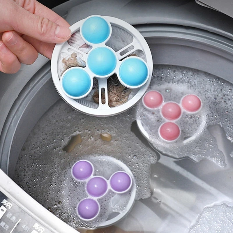 Reusable Washing Machine Filter Bag Floating Lint Hair Catcher Pet Hair Remove Dirt Collection Mesh Laundry Ball Cleaning Tools