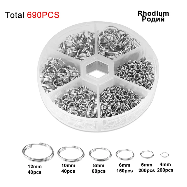 450-1450pcs/Box Jewelry Making Kits Lobster Clasp Open Jump Rings End Crimps Beads Box Sets Handmade Bracelet Necklace Findings L5 Double loops