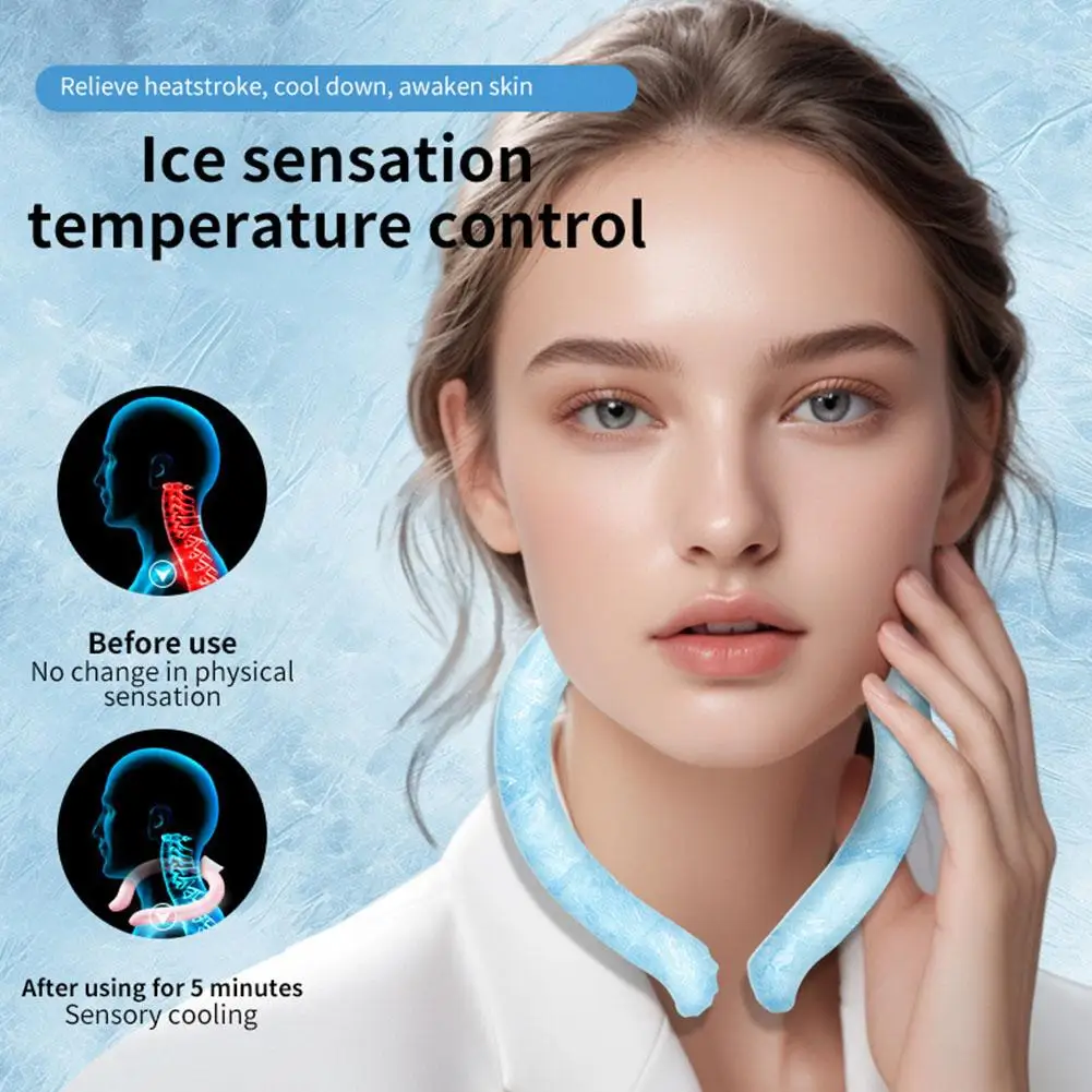 Anello refrigerante per il collo, impacco di ghiaccio personale riutilizzabile in gel per il collo, ideale per il caldo - Image 3