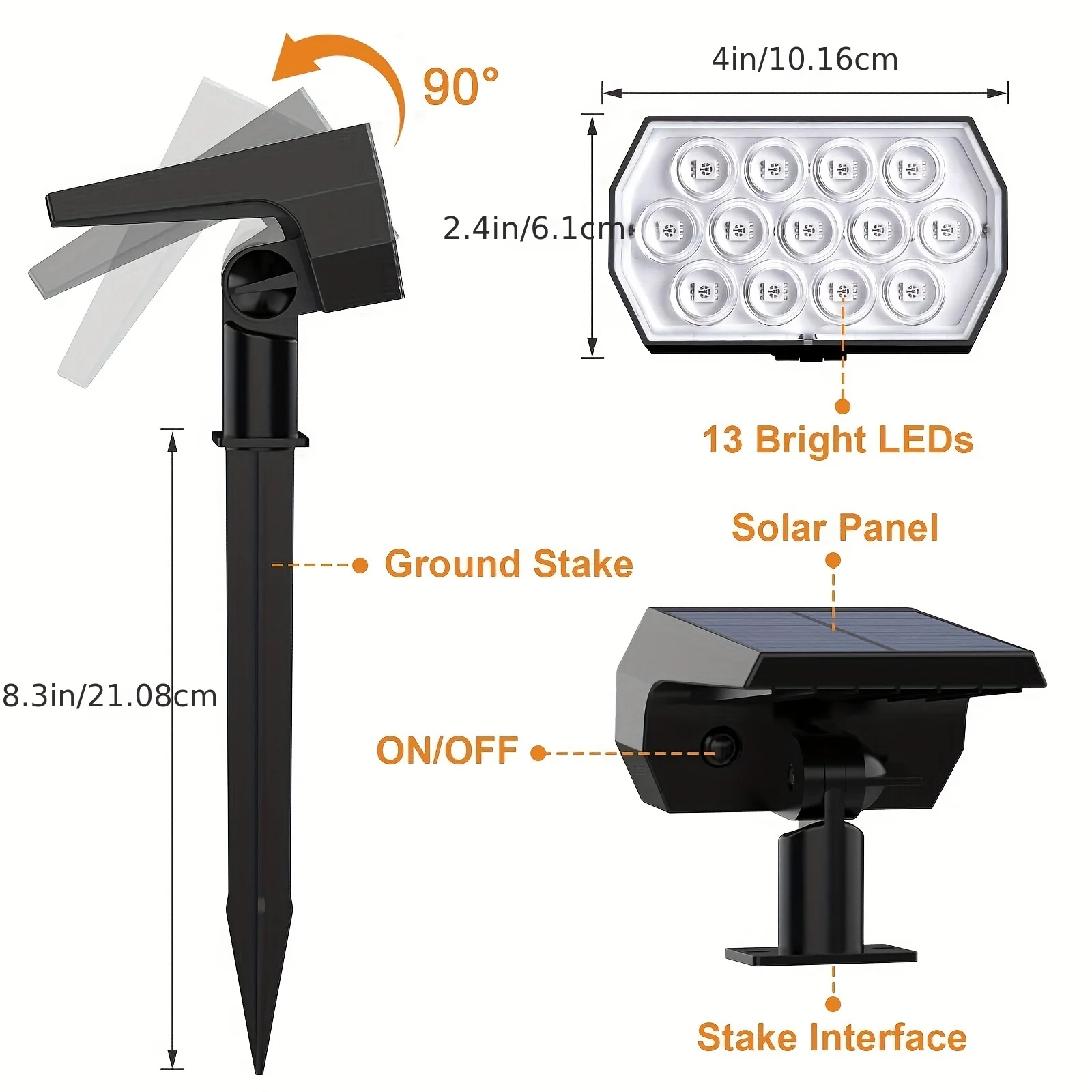 Description Picture 2 of itemSolar Spot Lights Outdoor Color Changing 7 Modes Christmas IP65 Waterproof Landscape Spotlights Dusk To Dawn For Patio Garden