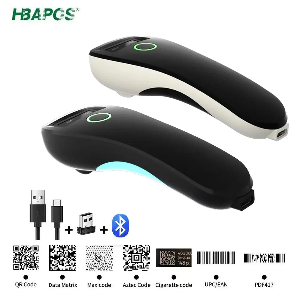 Mini Barcode Scanner sem Fio Leitor de Código Portátil Usb com Fio Bluetooth Bar 1d 2d qr 2.4g em 2d - Imagem 4