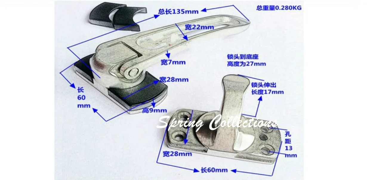 Description Picture 5 of item1set Thickened Zinc Alloy Lock With Screw Door Guards Padlock Hasp Lock Hasp Lock For Door Toggle Latch Draw Latch