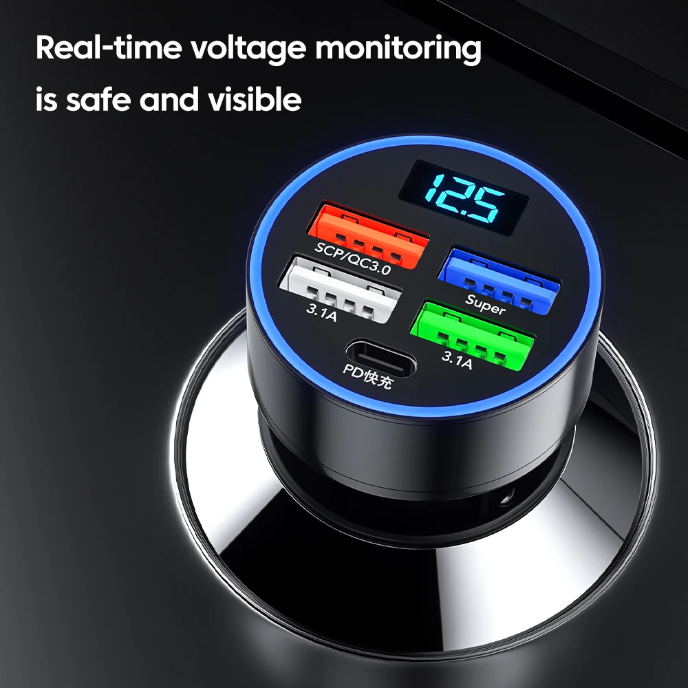 Olaf 150W Super Fast Car Charger Mobile Phone USB Type C Charger Car iphone Samsung Huawei Fast Charging Cargador Auto car charger,car phone charger,phone charger