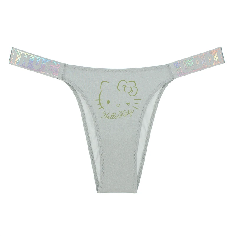 thumbnail image 1 of Ropa interior para parejas, ropa interior de Hello Kitty para mujer, pantalones de cintura baja con tanga de color liso y dibujos animados, accesorios para niñas, 1 of 5