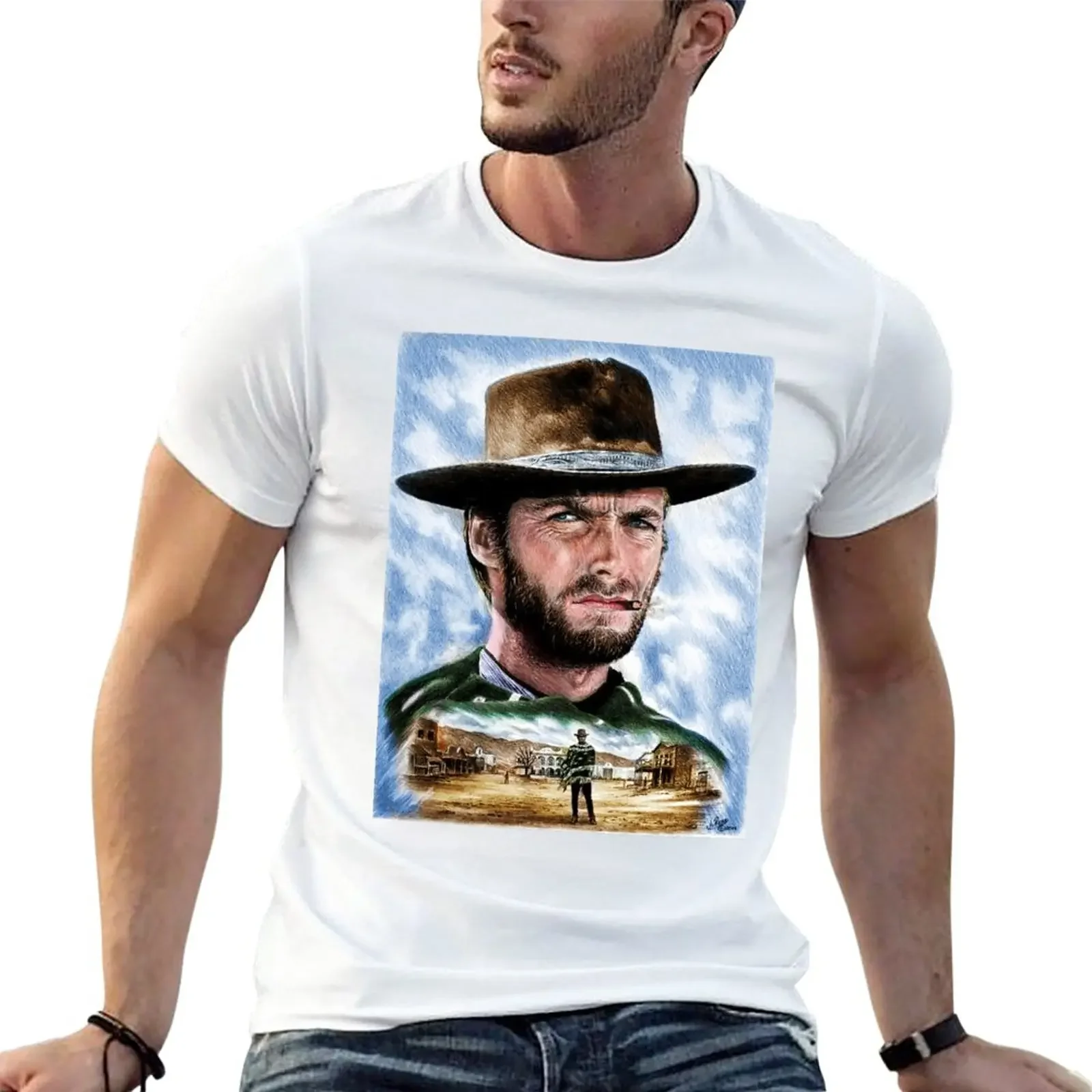 

The Man with no name T-Shirt Blouse aesthetic clothes plain T-shirts for men cotton