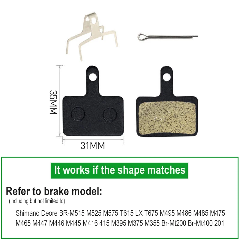 MTB Bicycle Resin Disc Brake Pads 1/2/4 Pair for Shimano B01S Br-Mt200 Mt400 201 M375 M395 M446 M485 Deore M515 M525 Bike Brake bicycle disc brake pads brake pads bike brake pads