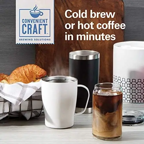 

Craft Rapid Cold Brew & Hot Coffee Maker, Single Serve Ground Coffee Brewer, 16 oz. capacity, Black, 42501