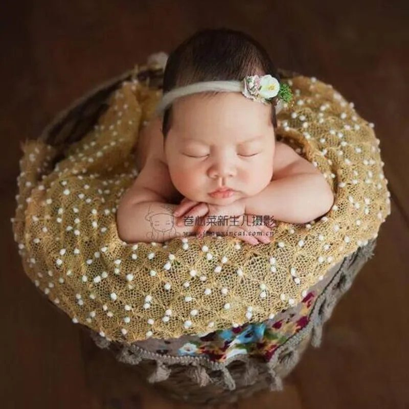 70*50cm Knit Bobble Wraps Mini Small Ball Vintage Style Newborn Photography Baby Wraps Swaddlings Padding Nubble