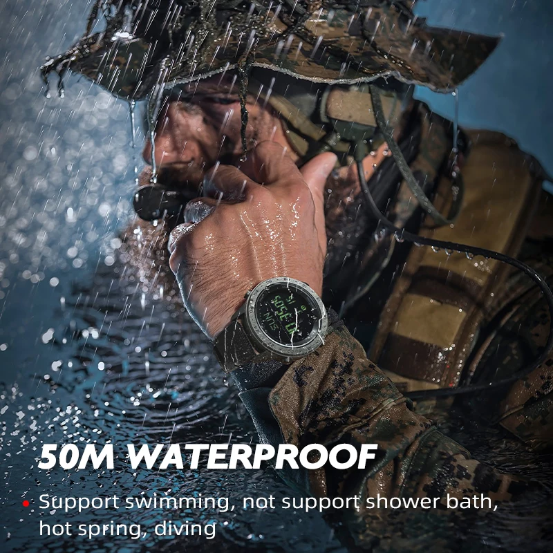 NORTH EDGE TANK 3 Men's Digital Military Outdoor Sports Watch with Pedometer, Calorie Tracker, and Compass, Waterproof up to 50M