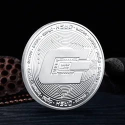 Crypto Currency Coin Collection with Plastic Display Case - Premium Metal Set (DASH Silver)