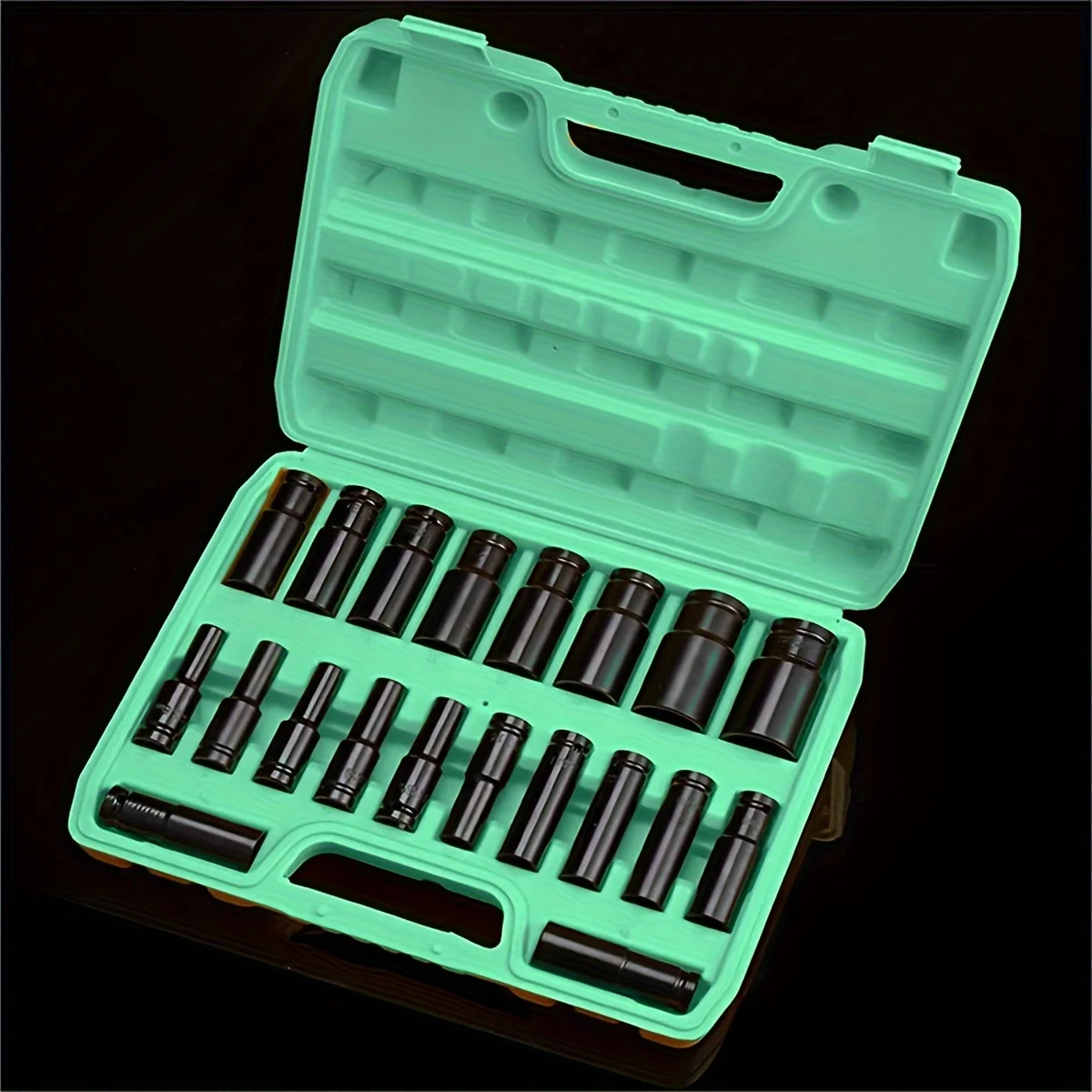 20-teiliges 8-32 mm elektrisches Schraubenschlüssel-Set, sechseckige elektrische Bohrmaschine aus Kohlenstoffstahl, pneumatischer Schraubendreher-Stecknuss, schwarz