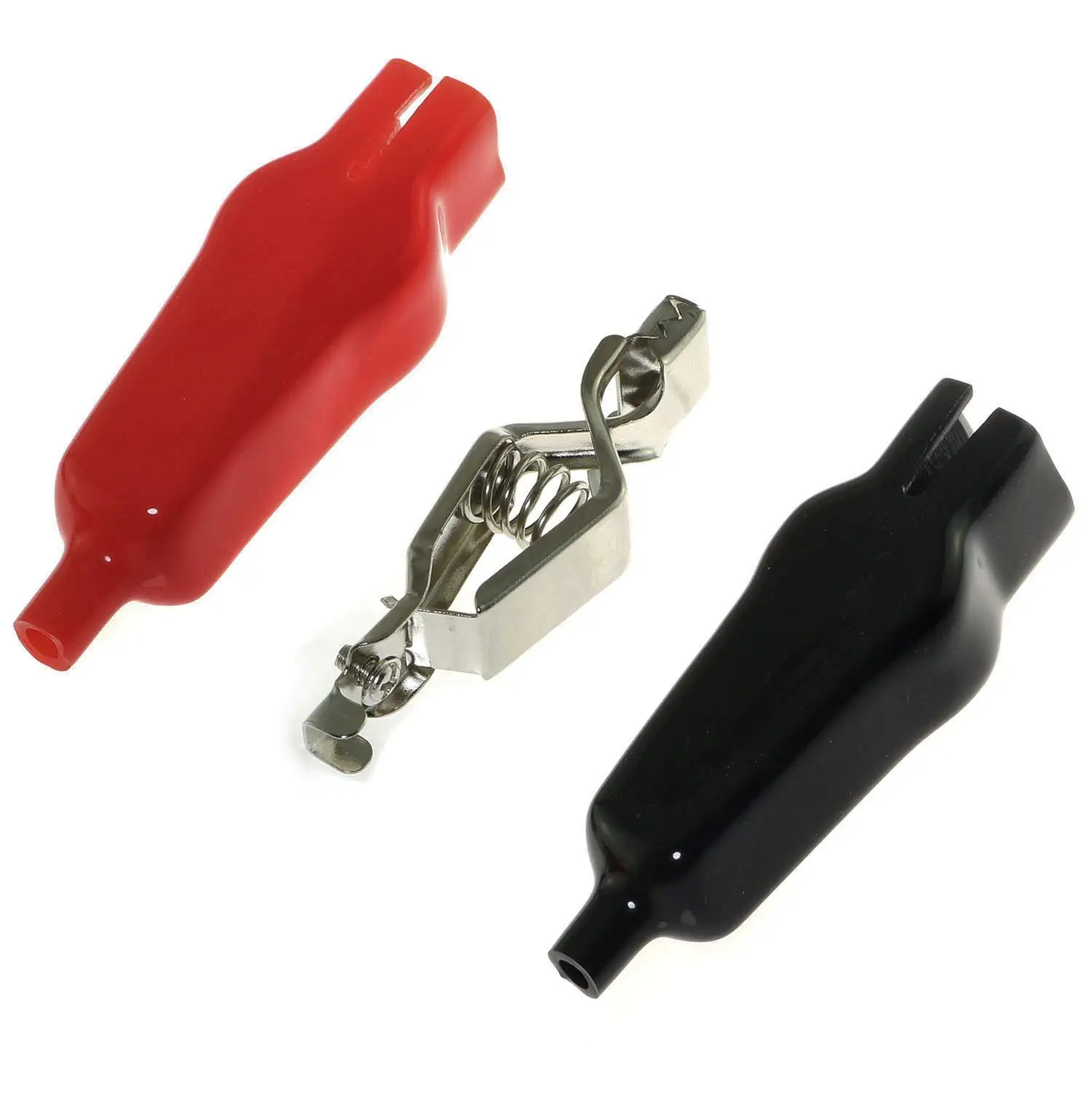 2pcs 20A insulated spring loaded crocodile clip heavy-duty crocodile clip truck batteries electrical testing alligator clips