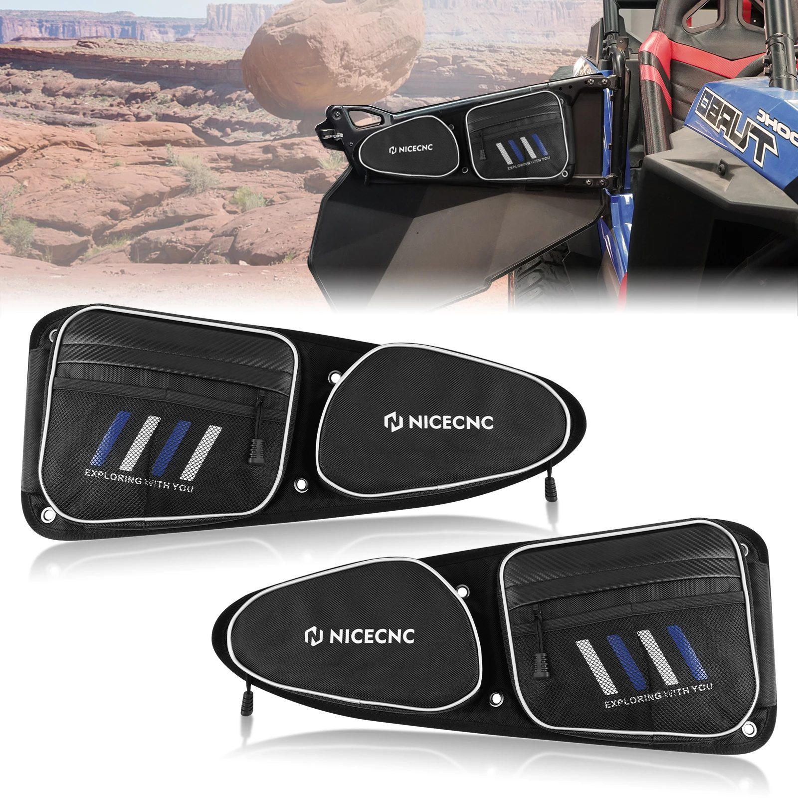 

Боковая дверная сумка NICECNC, 2 шт., для Polaris RZR XP 1000 2014-2021, водонепроницаемая, для хранения UTV инструментов