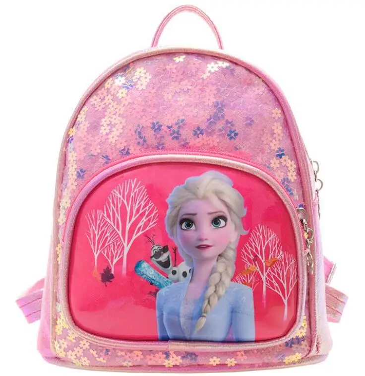 Disney Frozen Elsa Backpack Fashion Glitter School Book Bag Girls Cute