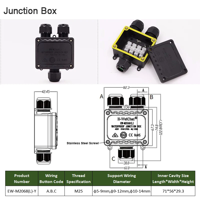 4pin 5-14mm H T Forma Cabo Conector