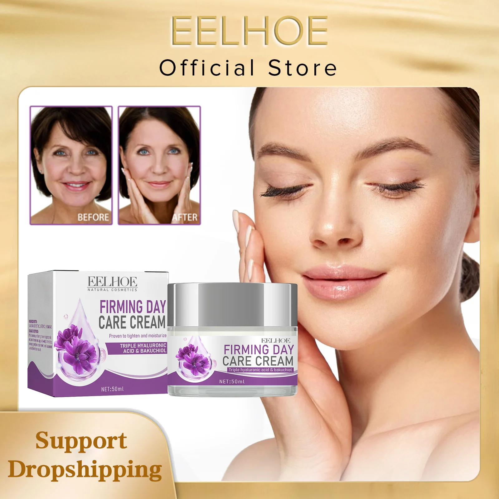 EELHOE Face Wrinkles Removal Cream Hyaluronic Acid Lifting Firming Skin Prevent Sagging Reduce Fine Lines Anti Aging Face Cream