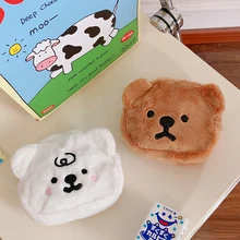 

Japanese Cute Small Cartoon Toy Wallet Portable Zip up Pouch Plush Earphone Bag Women Storage Bag Kawaii Bear Coin Bag For Girls