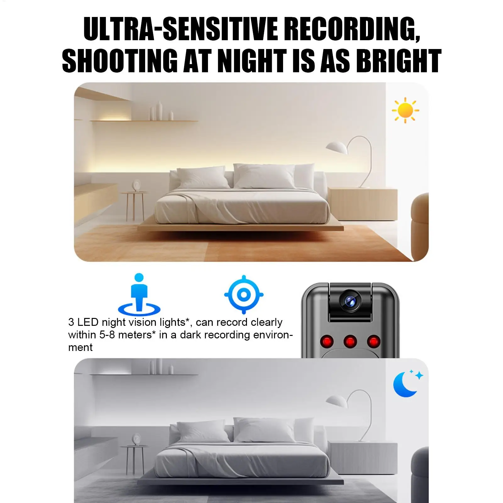 HD Mini Camera Portable Small Digital Video Recorder Body Cam Infrared Night Vision Video Camcorder