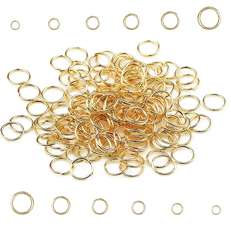Gold-Plated Brass Jump Rings for Jewelry Making and Crafting