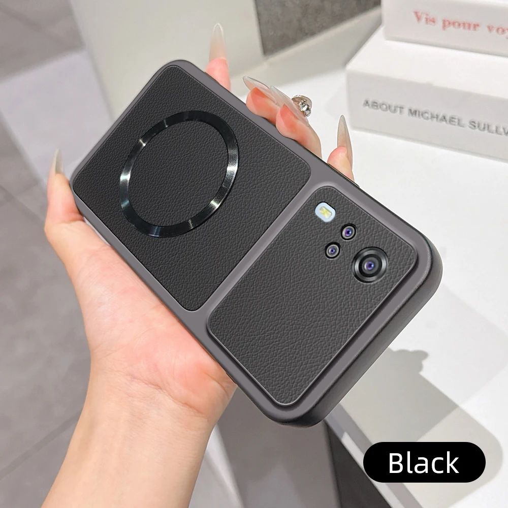 Luxury Leather Matte Magnetic Soft TPU Phone Case