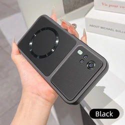 Luxury Leather Matte Magnetic Soft TPU Phone Case for Vivo Y33 (Black)