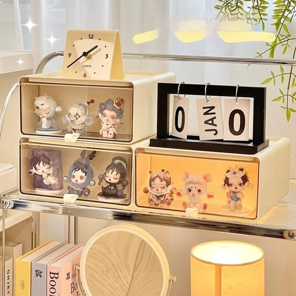 Stationery Organizer Storage BoxDisplay Shelf Acrylic Transparent Drawer Type Blind Box Desktop Display Cabinet For Small Object