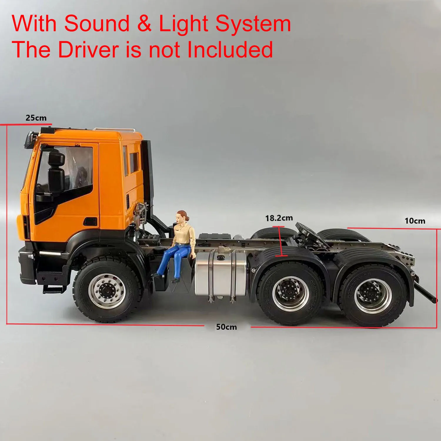 6x4 RC Tractor Truck 1/14 Metal Chassis Remote Control Car Sound Light System 6