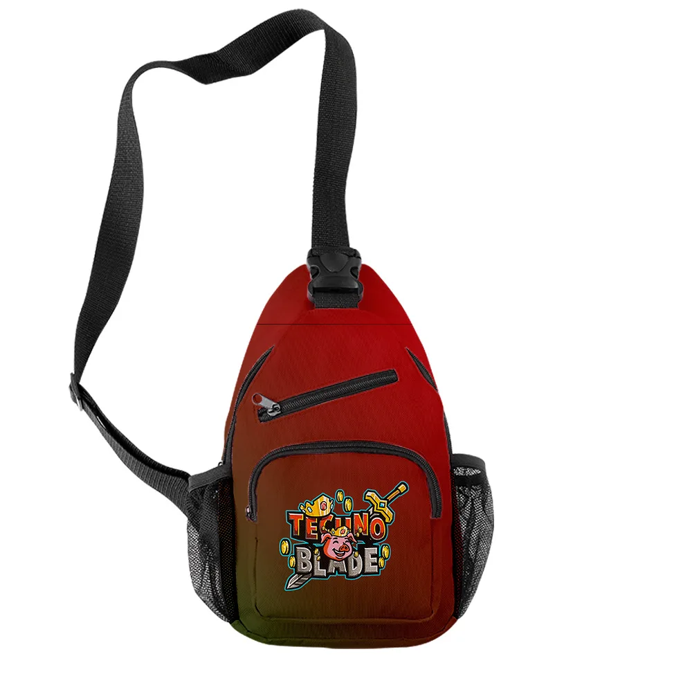 Popular Youthful Novelty Technoblade Boys/Girls 3D Print Chest Bags Oxford Waterproof Sports Crossbody Travel Bag Shoulder Bags
