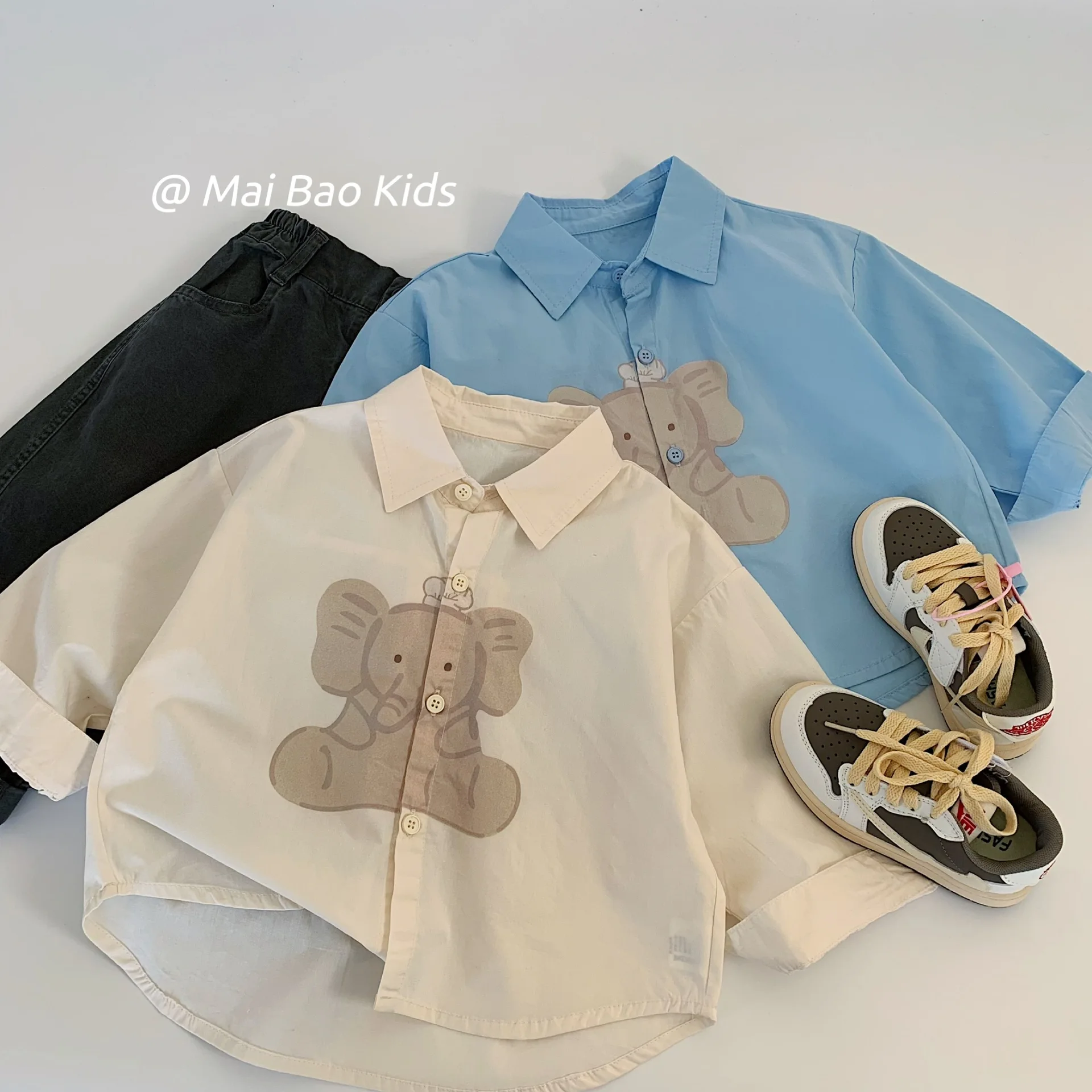 Children Clothes Kids Casual Shirt Spring Cute Cartoon Printed Cardigan Coat Boys and Girls New Simple Kids Shirt Trend