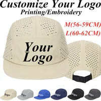 Custom Logo 60cm Quick Drying 5 Panels Snapback Caps For Men Women Adjustable Flat Brim Baseball Cap Breathable Outdoor Sun Hats 1
