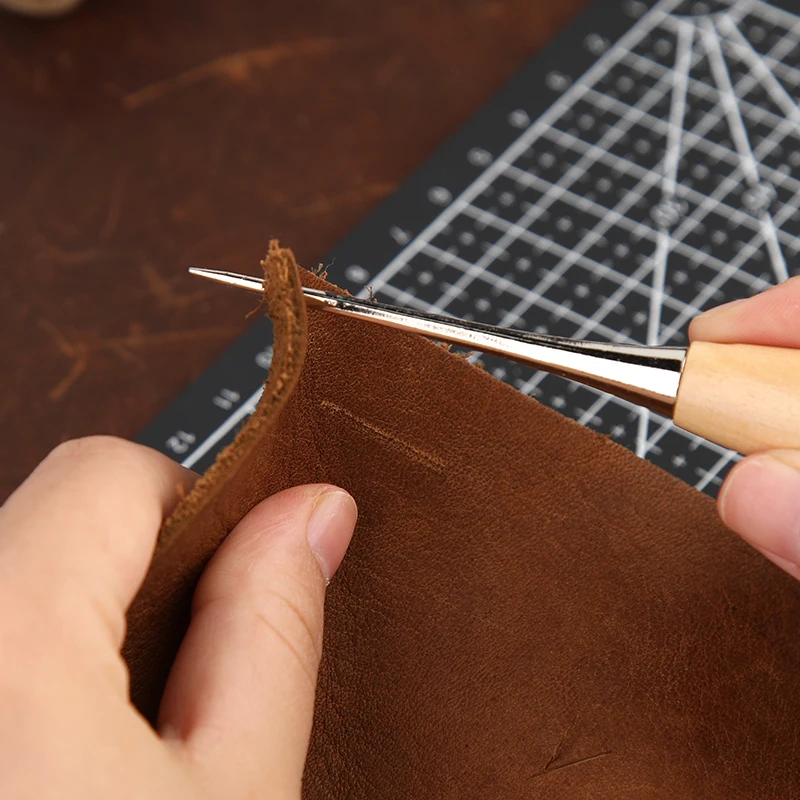 Professional Leather Tools Set With Wooden Handle Leathercraft Cutting Knife Handmade Sewing Tools Accessories Kit