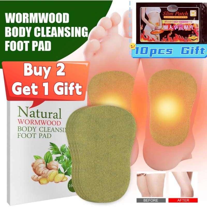 

16/24pcs Wormwood Detox Foot Patches Adhesive Detox Foot Pads Cleansing Toxins Foot Patches for Leg Health Cleansing Foot Care