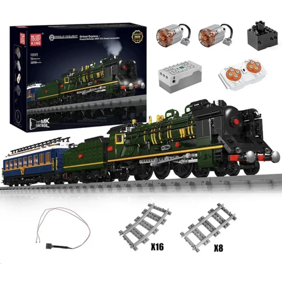

Mould King 12025 Technical Train Building Block Express-French Railways SNCF 231 Steam Locomotive Kids Christmas Gift