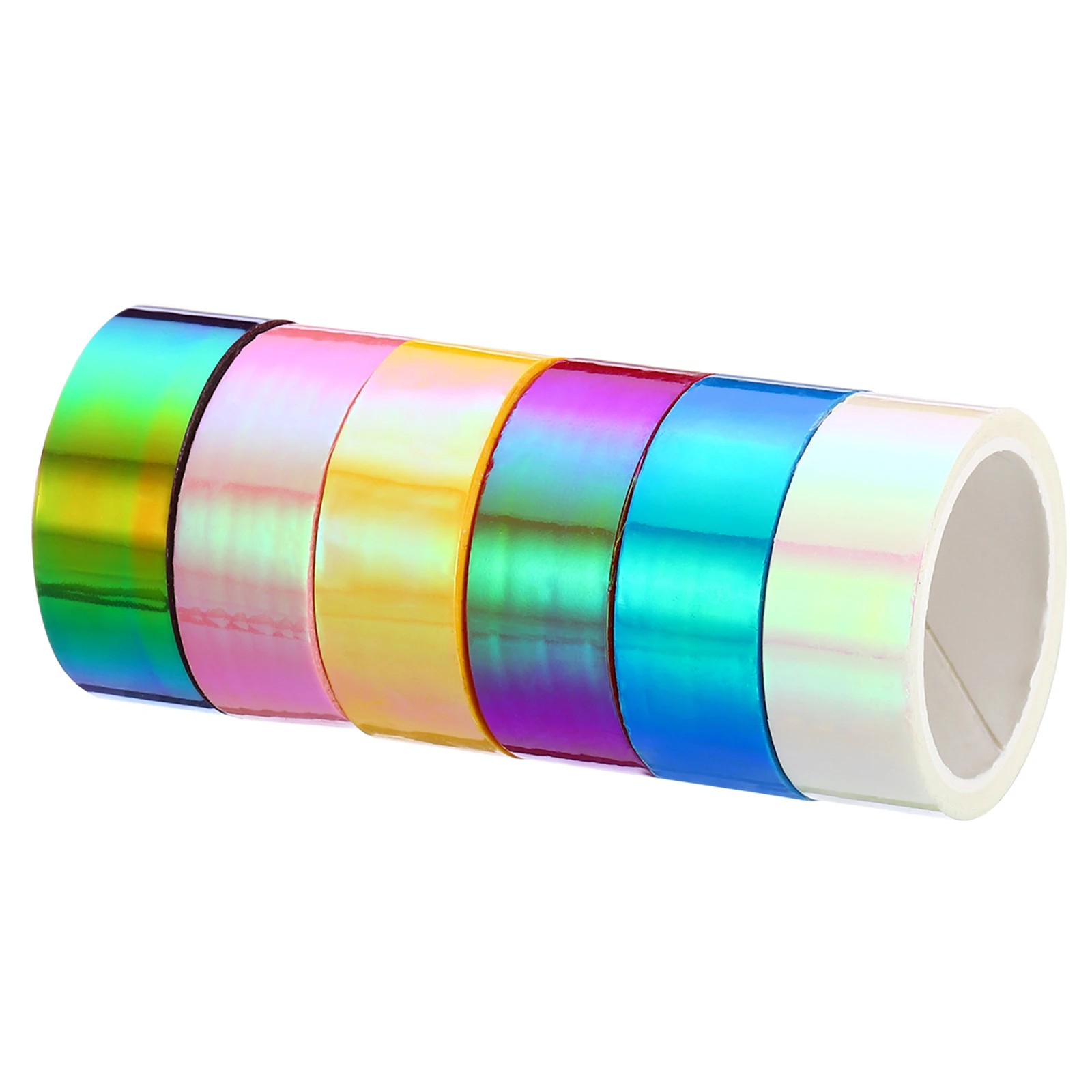 6Roll 15mmx5m Metalized Tape Self Adhesive Holographic Foil Mirror Metallic Masking Sticker Decoration Scrapbooking Masking Tape 2