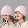 Fashion Quilted Fluffy Down Beanies Hat Outdoor Warm Lightweight Ear Protection Cold Hat Winter Hood New Women Pullover Skullies 6