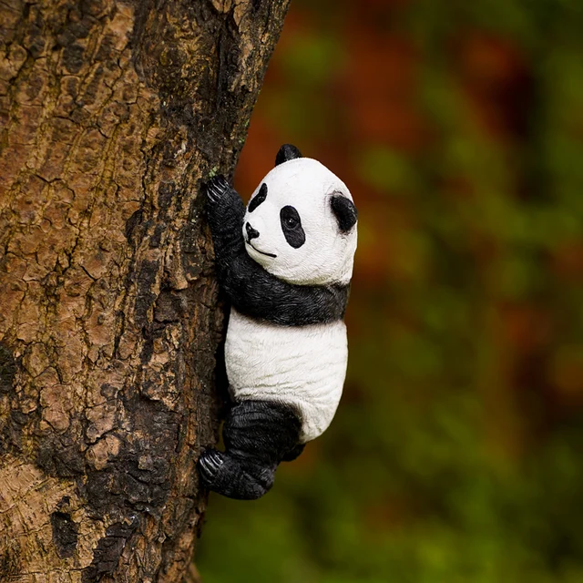 Kreatív Aranyos Panda Fa Függő Díszek Gyanta Szobor Tereprendezés Állati Szobrászat Telepít - Image 5