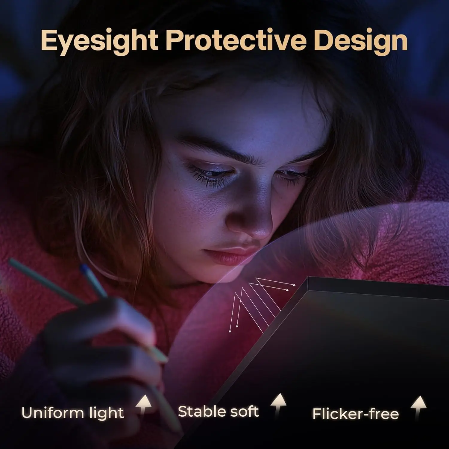 A1 Light Pad for Diamond Painting,10000+ LUX Super Bright,3 Colors &10 Level/Stepless Dimming Light Board Extra Large with UL