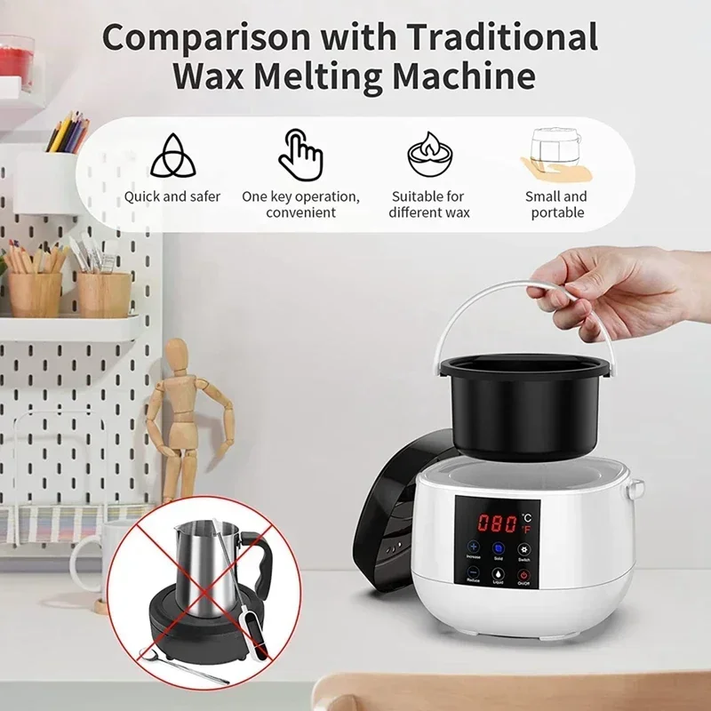 Candle Making Wax Melting Pot Wax Melter LED Temperature Display for Adults Beginner Soy Wax