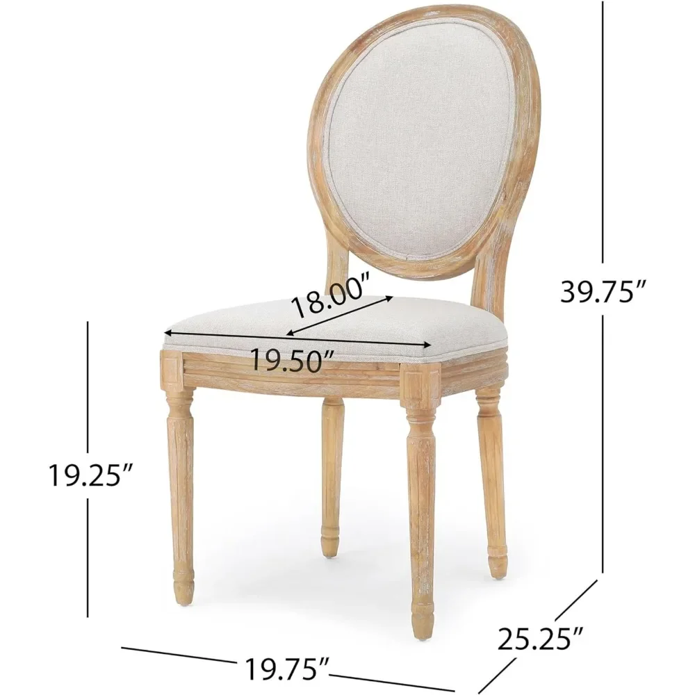 2-Pcs Set Dining Chair Phinnaeus Polyester Beige Fabric Dining Chair (Set of 2) Kitchen Chairs Home Furniture Room Table images - 6