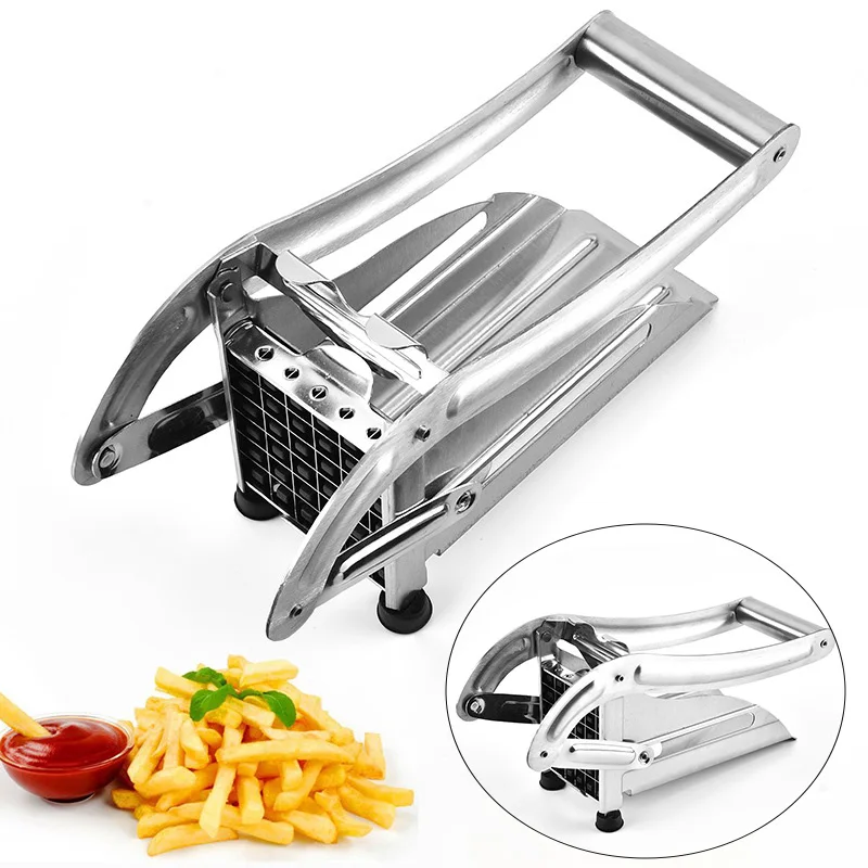 2 Blade Stainless Steel Home French Fries Potato Chips Strip Slicer Cutter Chopper Chips Machine Making Tool Potato Cut Fries