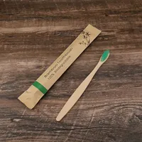 Couleur aléatoire 5/10 pièces Brosse à dents en bambou réutilisable écologique en bois à poils souples pour adultes, fournitures de voyage et de maison, vente en gros 5
