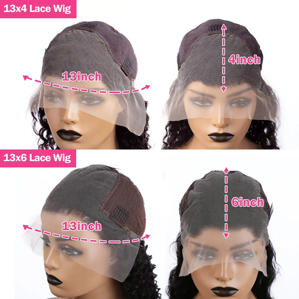 200 Density 36 38 Inch Deep Wave Frontal Wig 13x4 HD Lace Wig 13X6 Human Hair 4X4 Curly Lace Human Hair Wigs For Women Bling 6